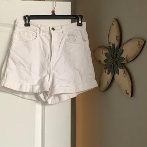 American Apparel high waisted white shorts